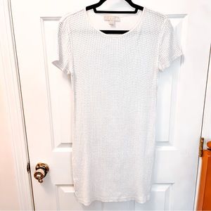 Michael Michael Kors | White Sequin Stretch Bodycon Mini Dress Size Small